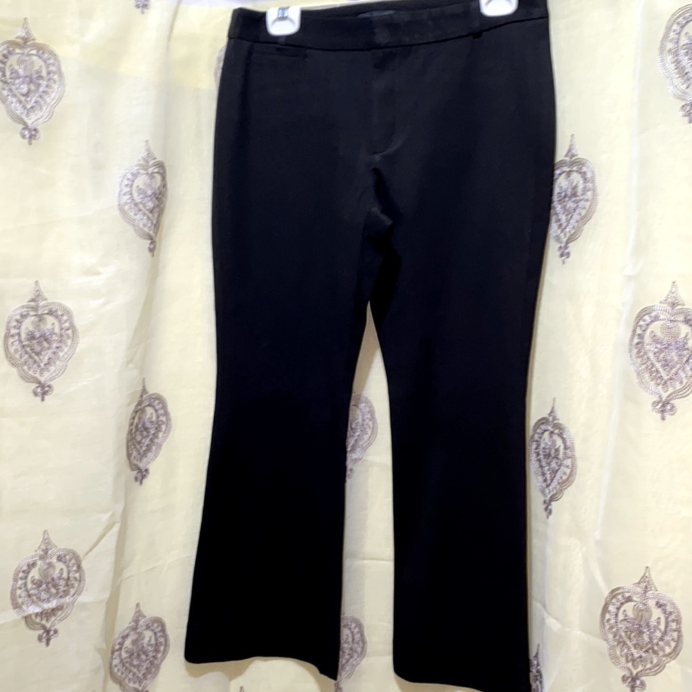 BANANA REPUBLIC BLACK CROP WIDE HEM DRESS PANTS SZ 6